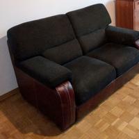 Divano in tessuto e pelle