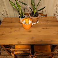 Tavolo rettangolare con sei sedie vintage