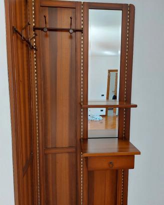 Appendiabiti angolare in legno di noce