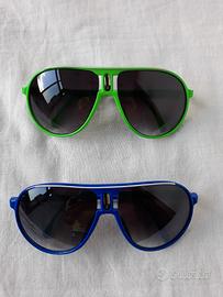 Occhiali Sole Unisex Verdi Blu Plastica