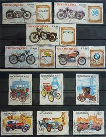 Francobolli Nicaragua  1984 1985 - auto e moto