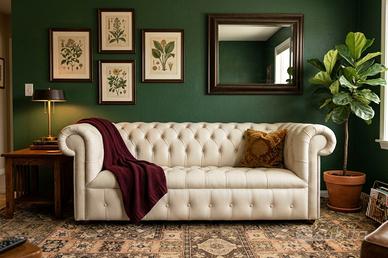 Divano originale Chesterfield 3 posti in pelle