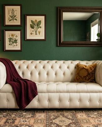 Divano originale Chesterfield 3 posti in pelle