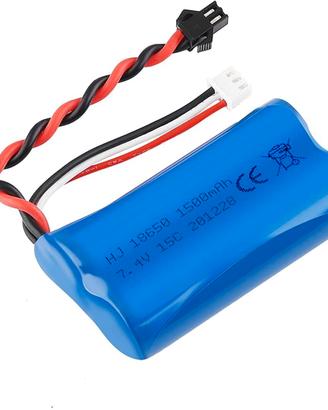 Batteria LiPo 7.4V 1500mAh 2S SM-2P per RC U12A