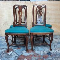 sedie da sala in legno  seduta in tessuto anni 193