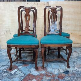 sedie da sala in legno  seduta in tessuto anni 193