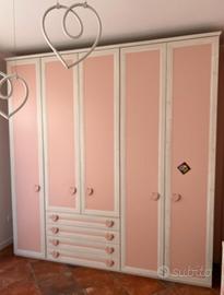 Cameretta bambina completa rosa  e bianca 