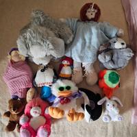Lotto di peluche e bambole: n. 12 pezzi