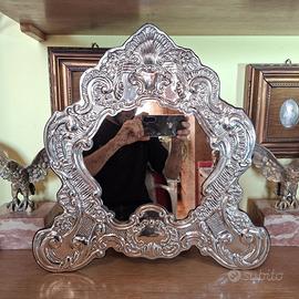 Specchio da tavolo Veneziano Argento 925 cm 45x45