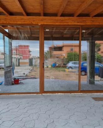 Finestre Verande Alluminio Freddo Color Noce