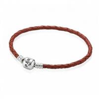 Bracciale pandora pelle rosso