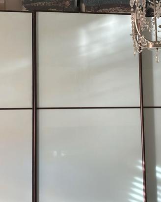 ARMADIO 3 ANTE SCORREVOLI VETRO E LEGNO