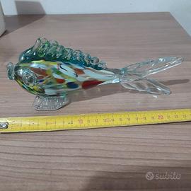 Pesce in vetro Murano multicolore anni 70