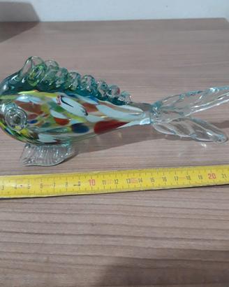 Pesce in vetro Murano multicolore anni 70