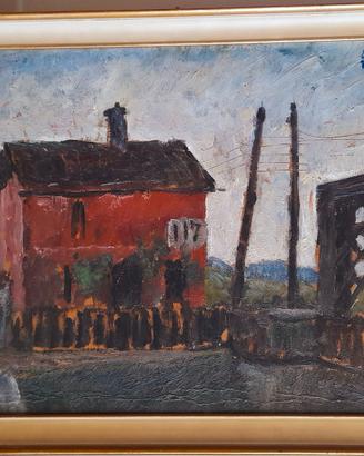 Tino Rosa: Il casello -olio su tavola 1931