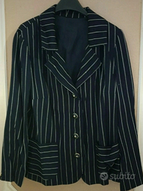Blazer donna gessato blu