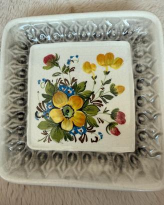 Quadretto o piattino vintage decorativo inceramica