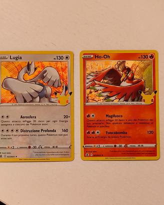 Carte Pokemon lugia e ho-oh 25° anniversary 