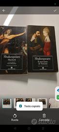 due libri Shakespeare  in lingua inglese e 