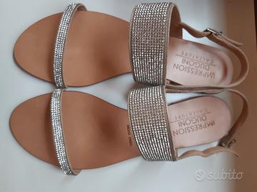 Sandali artigianali donna con strass nr. 41