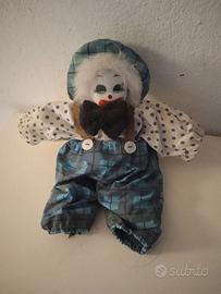 bambola clown pagliaccio vintage- testa  ceramica