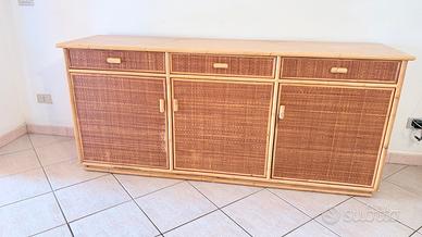 Mobile vintage vin rivestimento in midollino