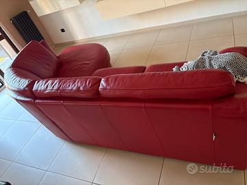 Divano in pelle Rosso