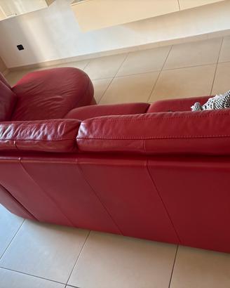 Divano in pelle Rosso