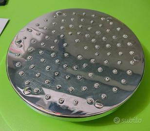 Soffione doccia cromato rotondo 20cm acciaio inox