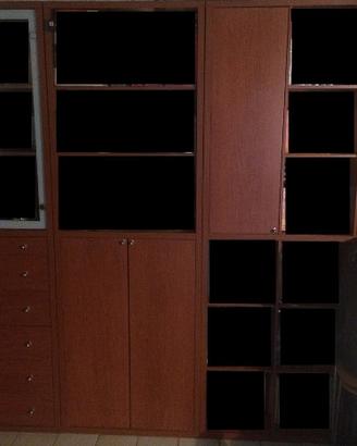 Combinato di librerie armadio con vetrina