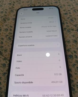iPhone 14 Pro Max 512GB Nero Siderale.