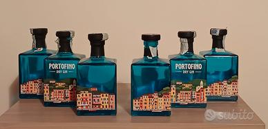 6 BOTTIGLIE VUOTE DI GIN PORTOFINO  COME DA FOTO 