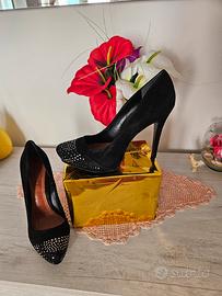 Décolleté nere in vera pelle misura 40