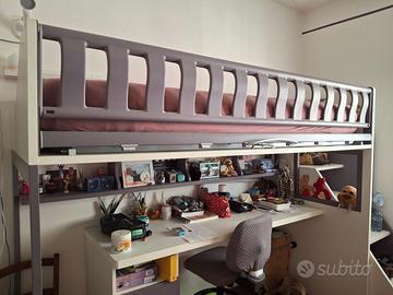 Letto a castello con scrivania bimba moretti