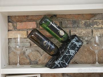 portabottiglie in legno effetto marmo