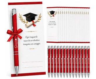 Kit Laurea Elegante 12 Penne  + 12 Segnaposto