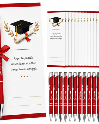 Kit Laurea Elegante 12 Penne  + 12 Segnaposto