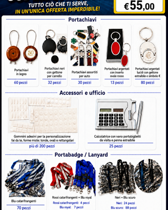 LOTTO 433 GADGET PERSONALIZZABILI