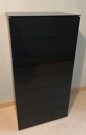 Cassettiera nero lucido