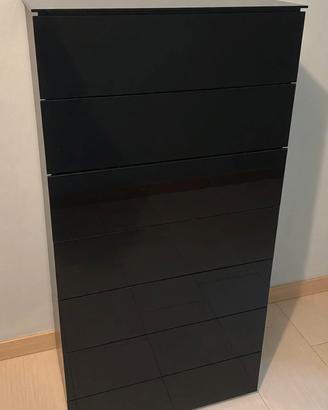 Cassettiera nero lucido