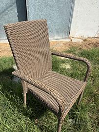 Sedia da Giardino con Braccioli Rattan Sintetico