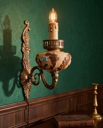 Applique vintage anni '80 in ottone ceramica NUOVE