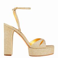 Sandali con tacco, oro glitter, Casadei, n.41