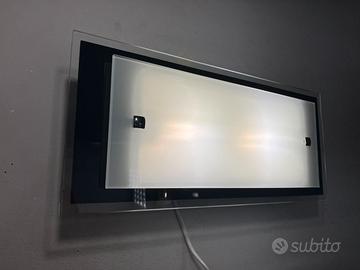 Lampada parete rettangolare vetro nero/bianco