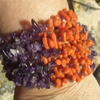 Bracciale in corallo rosso e ametista