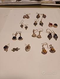 lotto di orecchini argento e non