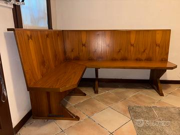 Panca angolare in legno  190x135 cm – vintage