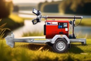 Rimorchio Torre Faro 750 kg con generatore 9,7 KW