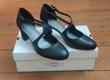 Scarpe donna 37 décolleté nero pelle 5th Avenue