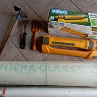 Reti, sistemi di irrigazione, attrezzi da giardino